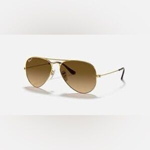 Ray-Ban Gold and Brown Aviator Sunglasses